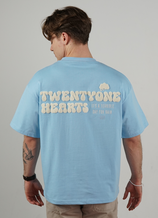 Broken Hearts Oversize T-Shirt Blau