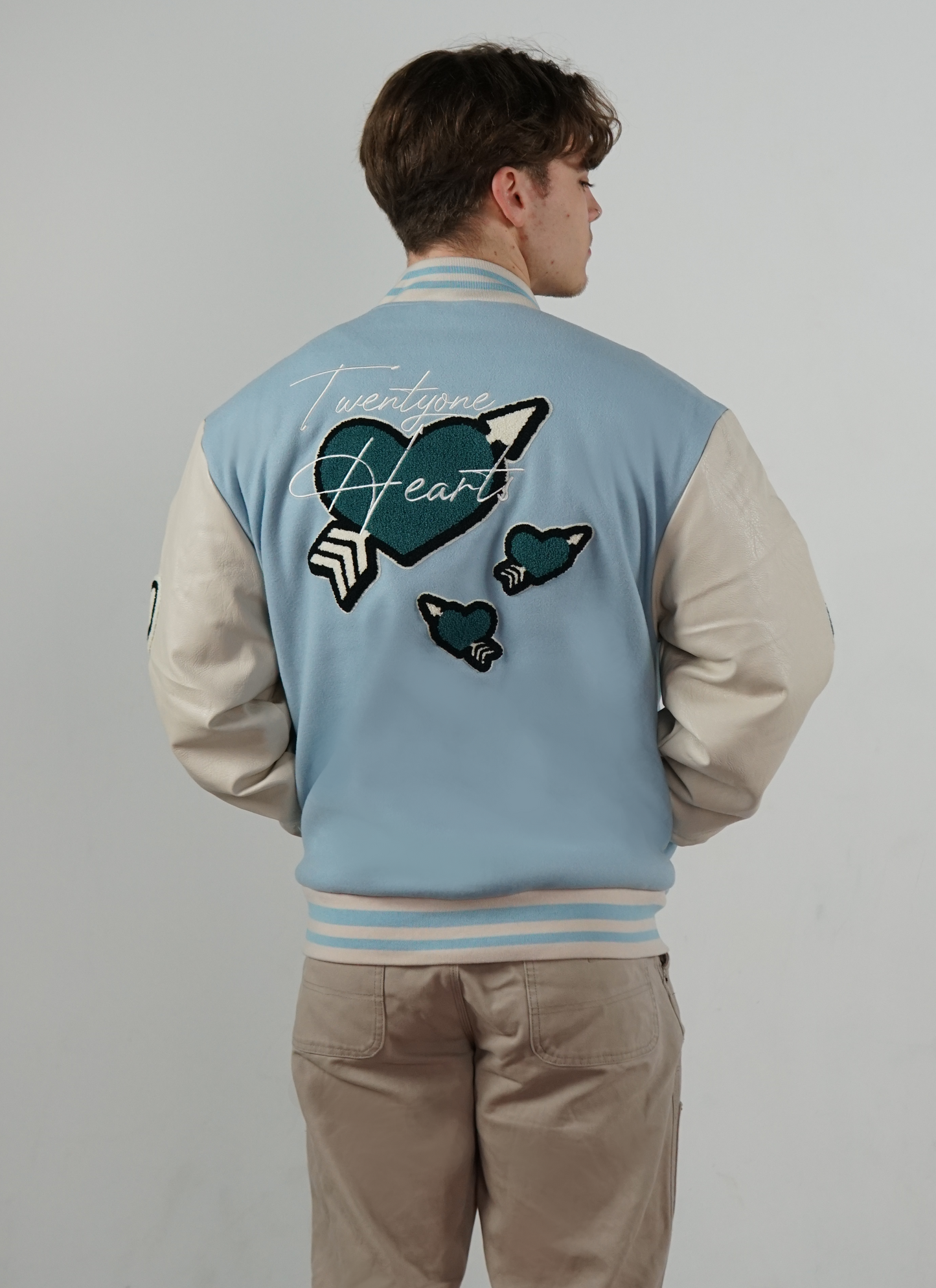Broken Hearts Varsity Jacke Blau