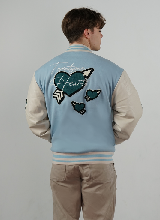 Broken Hearts Varsity Jacke Blau
