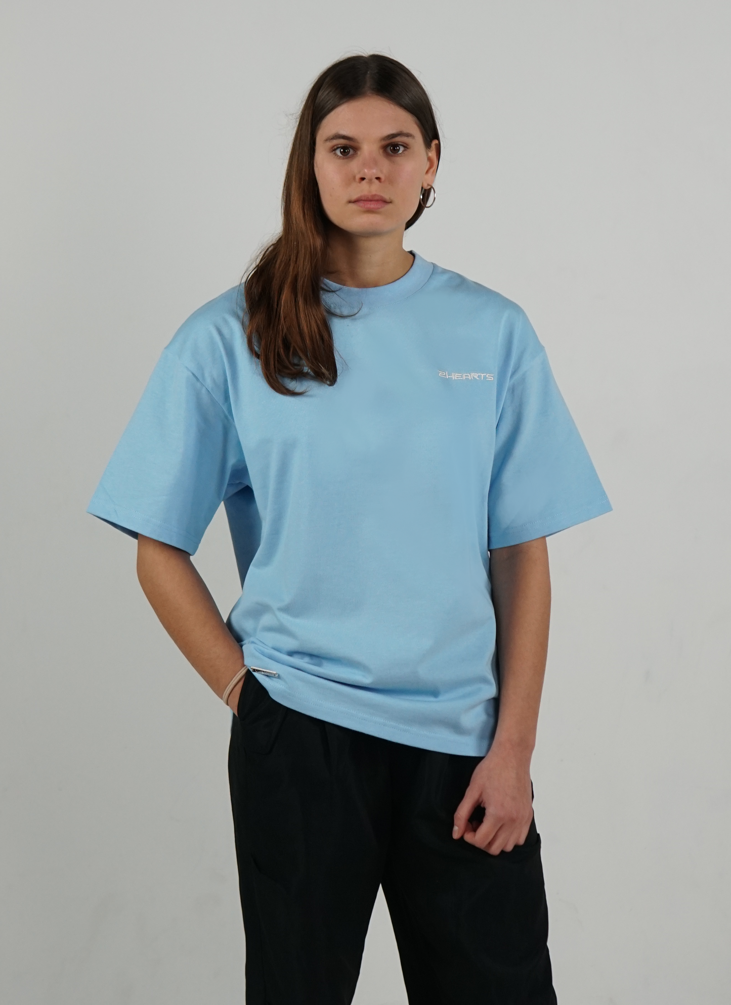 Broken Hearts Oversize T-Shirt Blau