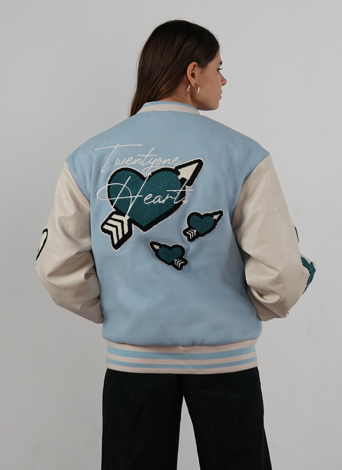 Broken Hearts Varsity Jacke Blau