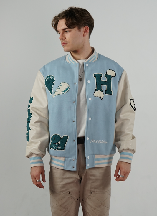 Broken Hearts Varsity Jacke Blau