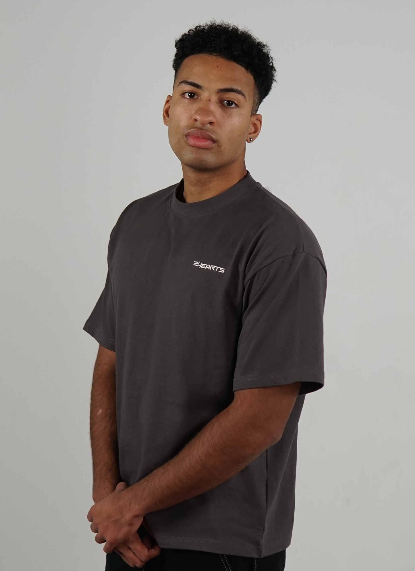 Broken Hearts Oversize T-Shirt Grau